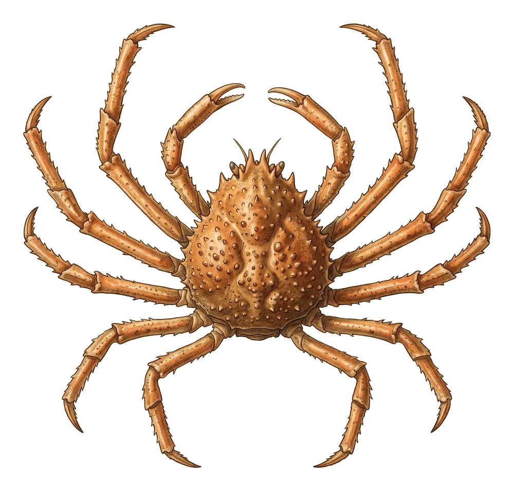 Araignée De Mer, illustration naturaliste
