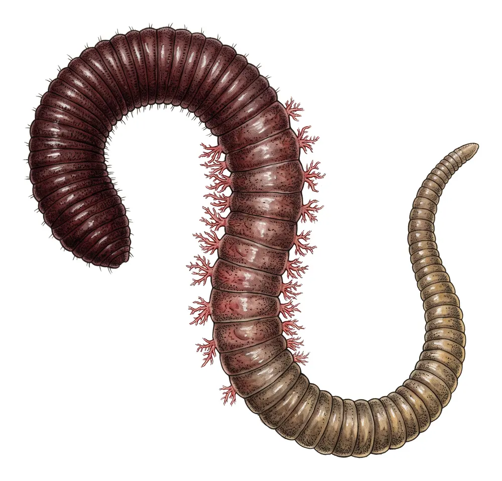 Arénicole, illustration naturaliste