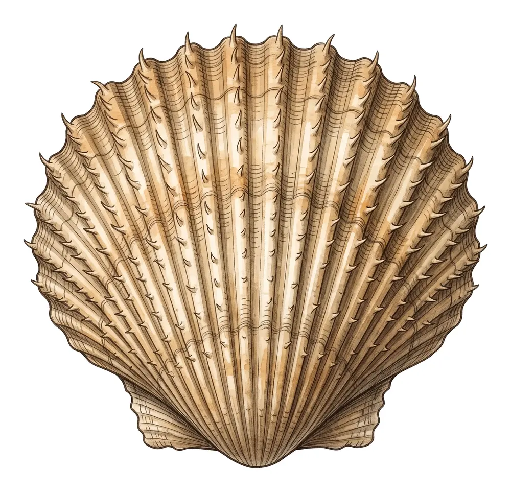 Bucarde Épineuse, illustration naturaliste