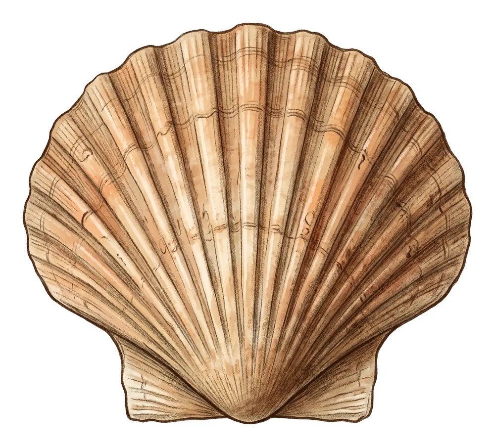 Coquille Saint-Jacques, illustration naturaliste