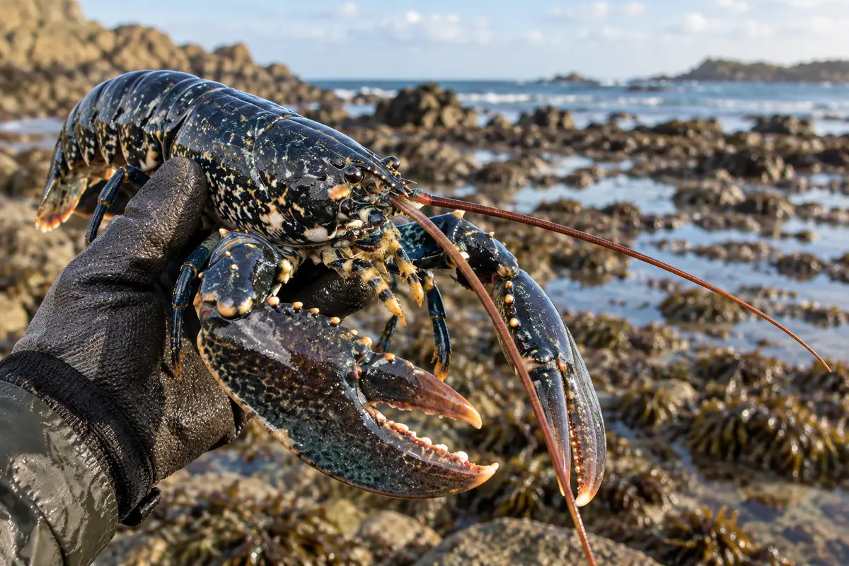 Homard européen sur l'estran