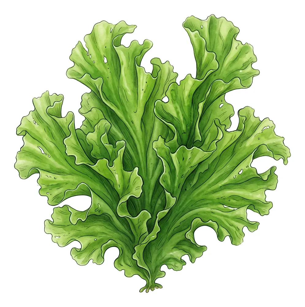 Laitue De Mer, illustration naturaliste