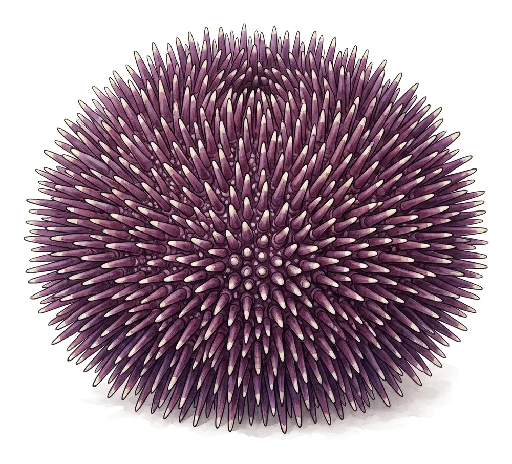 Oursin Granuleux, illustration naturaliste