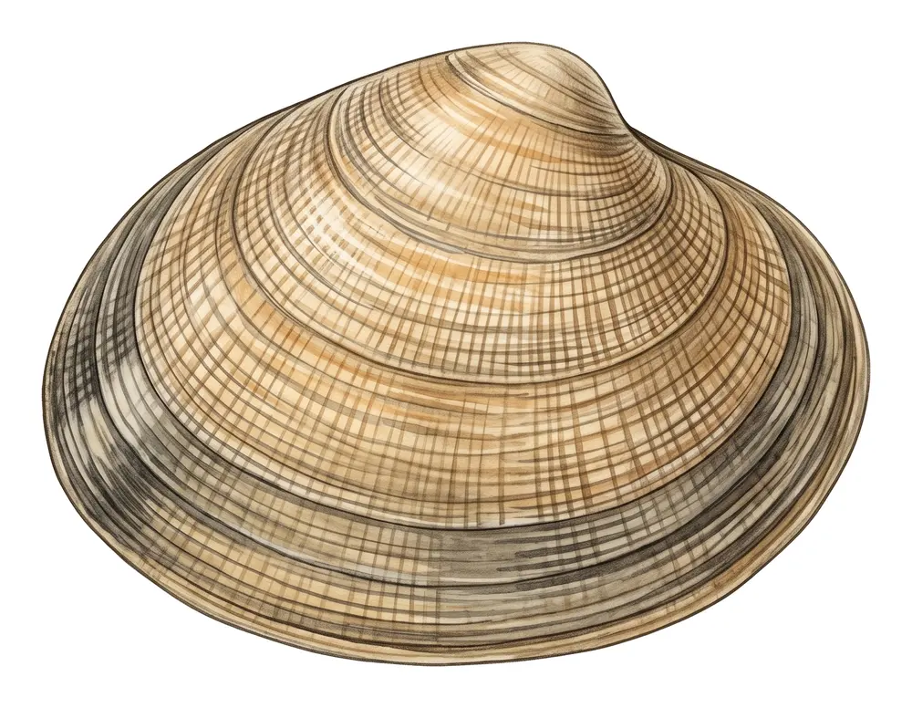 Palourde Européenne, illustration naturaliste