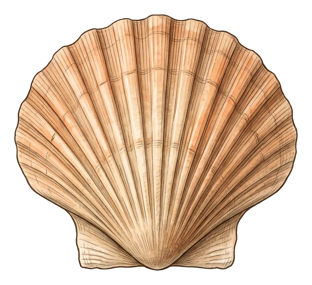 Pétoncle, illustration naturaliste